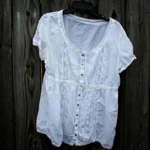 White peasant top shirt size XL